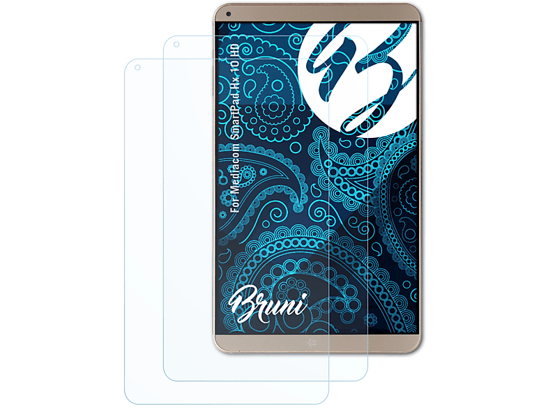 BRUNI 2x Basics-Clear Schutzfolie(für Mediacom SmartPad Hx 10 HD)