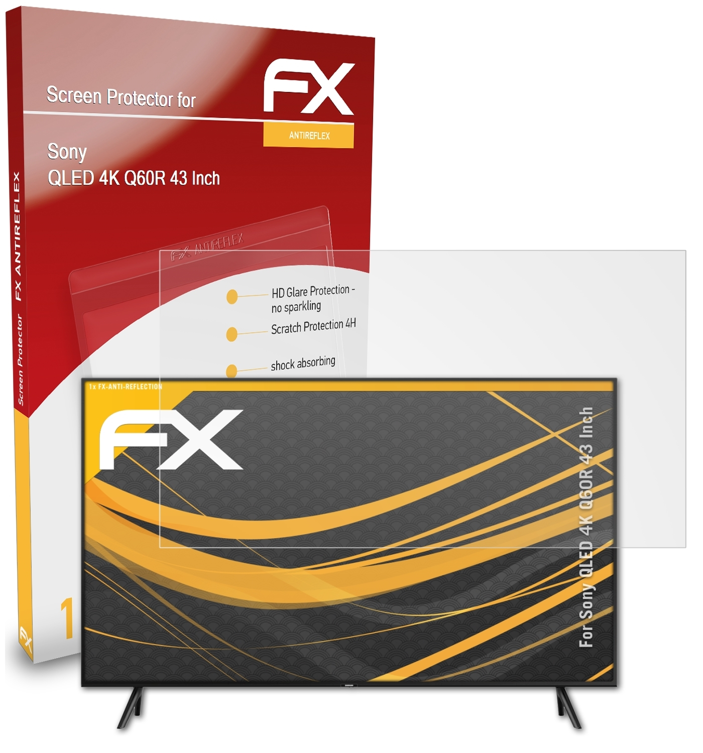 Q60R Inch)) 4K QLED (43 ATFOLIX FX-Antireflex Displayschutz(für Sony
