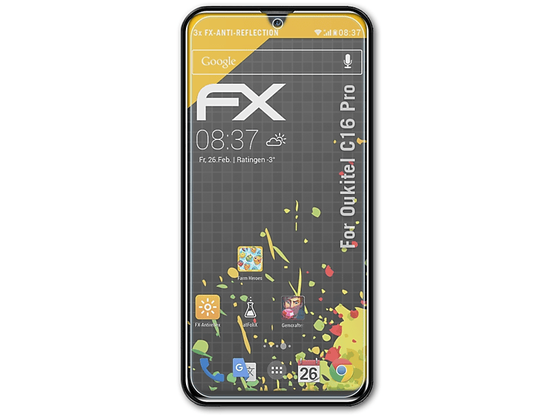 Displayschutz(für Pro) FX-Antireflex ATFOLIX C16 3x Oukitel
