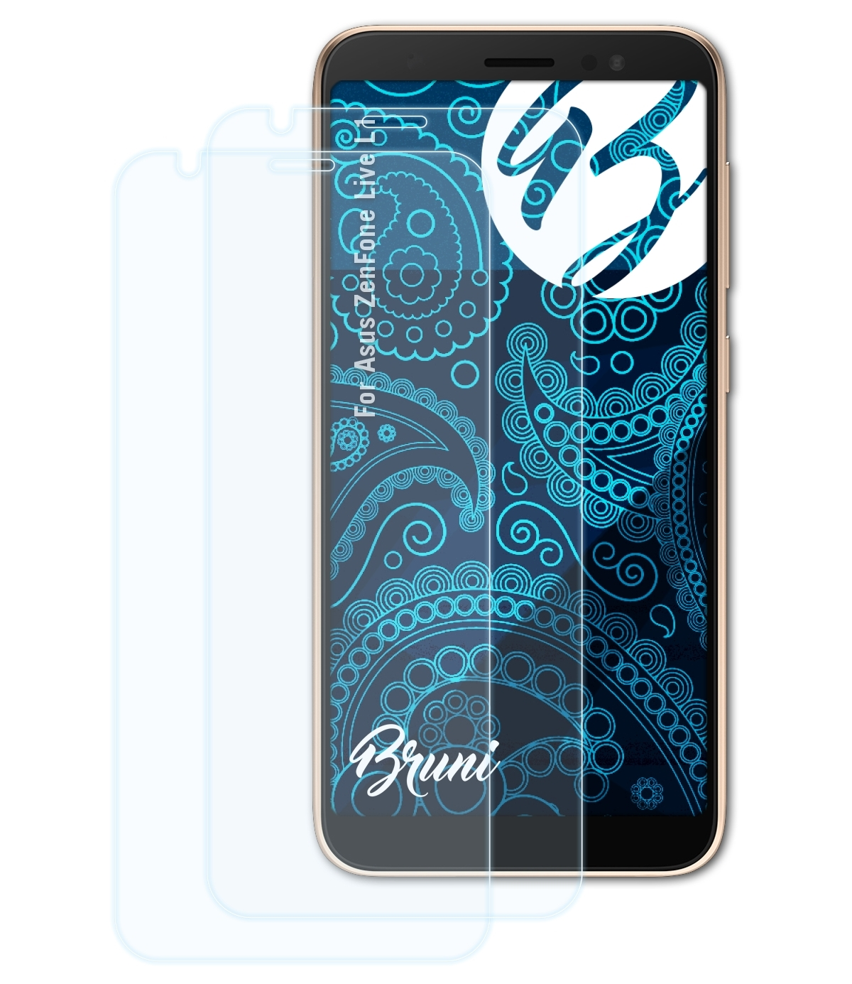 BRUNI 2x Basics-Clear Schutzfolie(für Asus Live L1) ZenFone