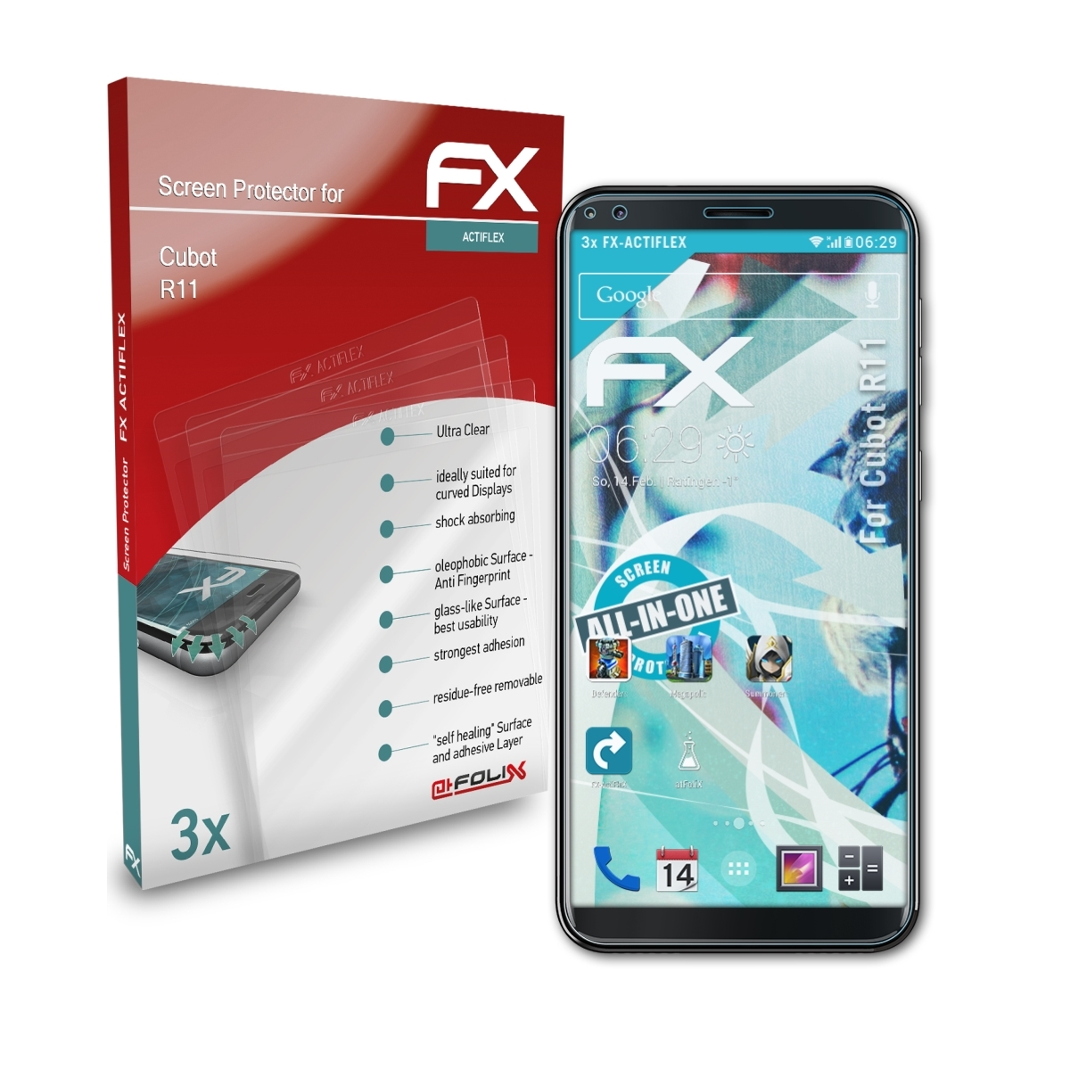 ATFOLIX 3x FX-ActiFleX Displayschutz(für R11) Cubot