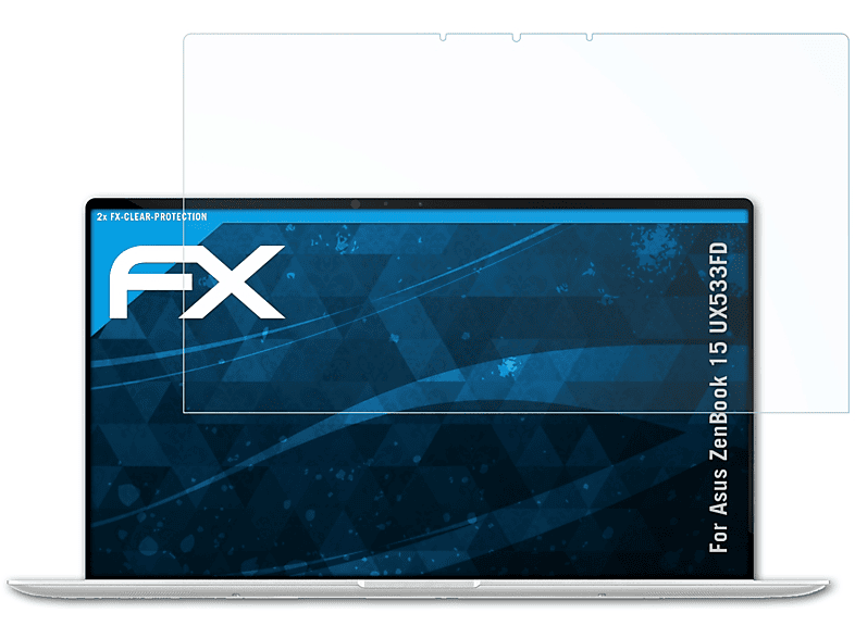ATFOLIX 2x FX-Clear Displayschutz(für Asus ZenBook 15 (UX533FD))