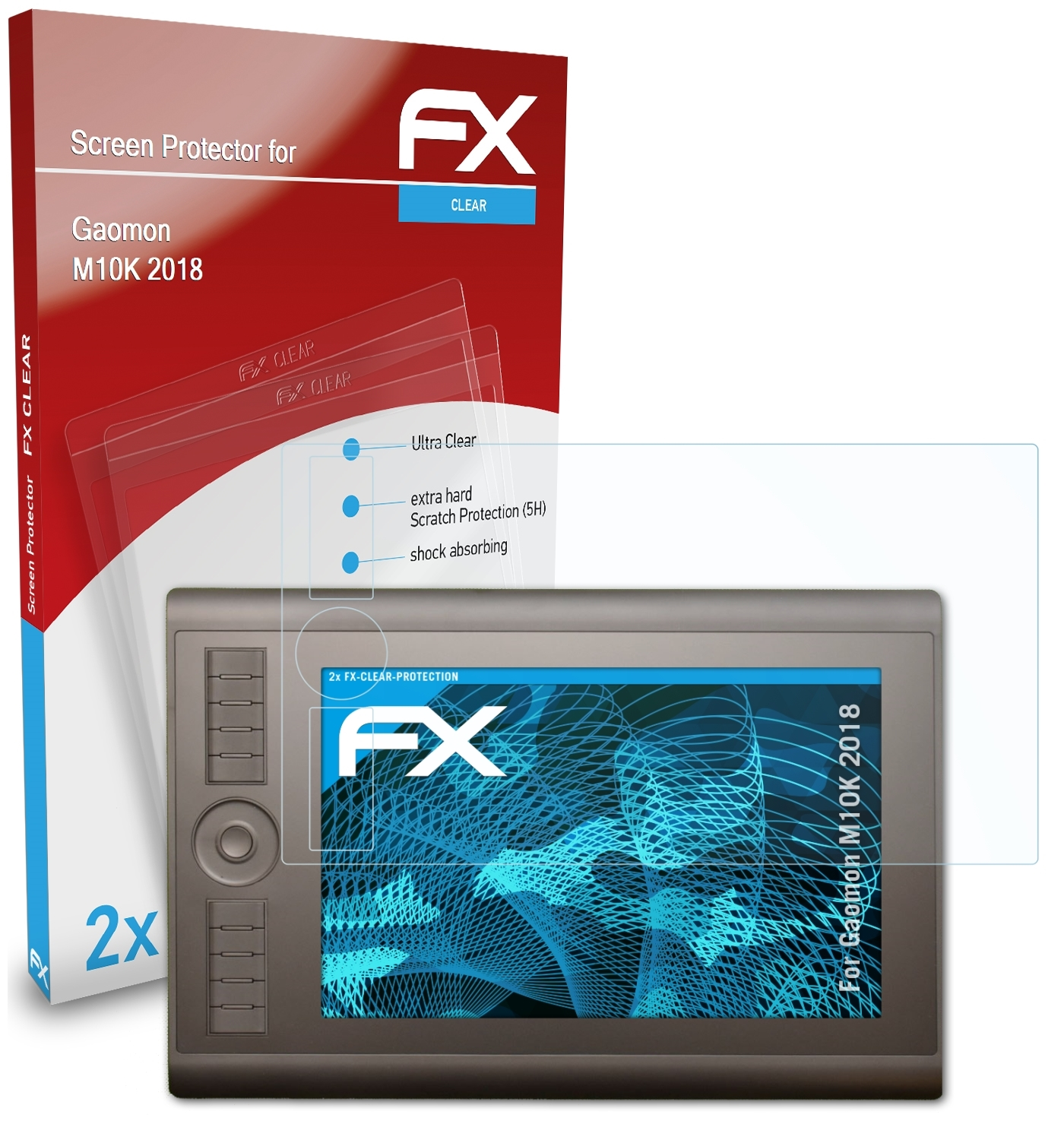 ATFOLIX 2x FX-Clear Displayschutz(für Gaomon M10K 2018)
