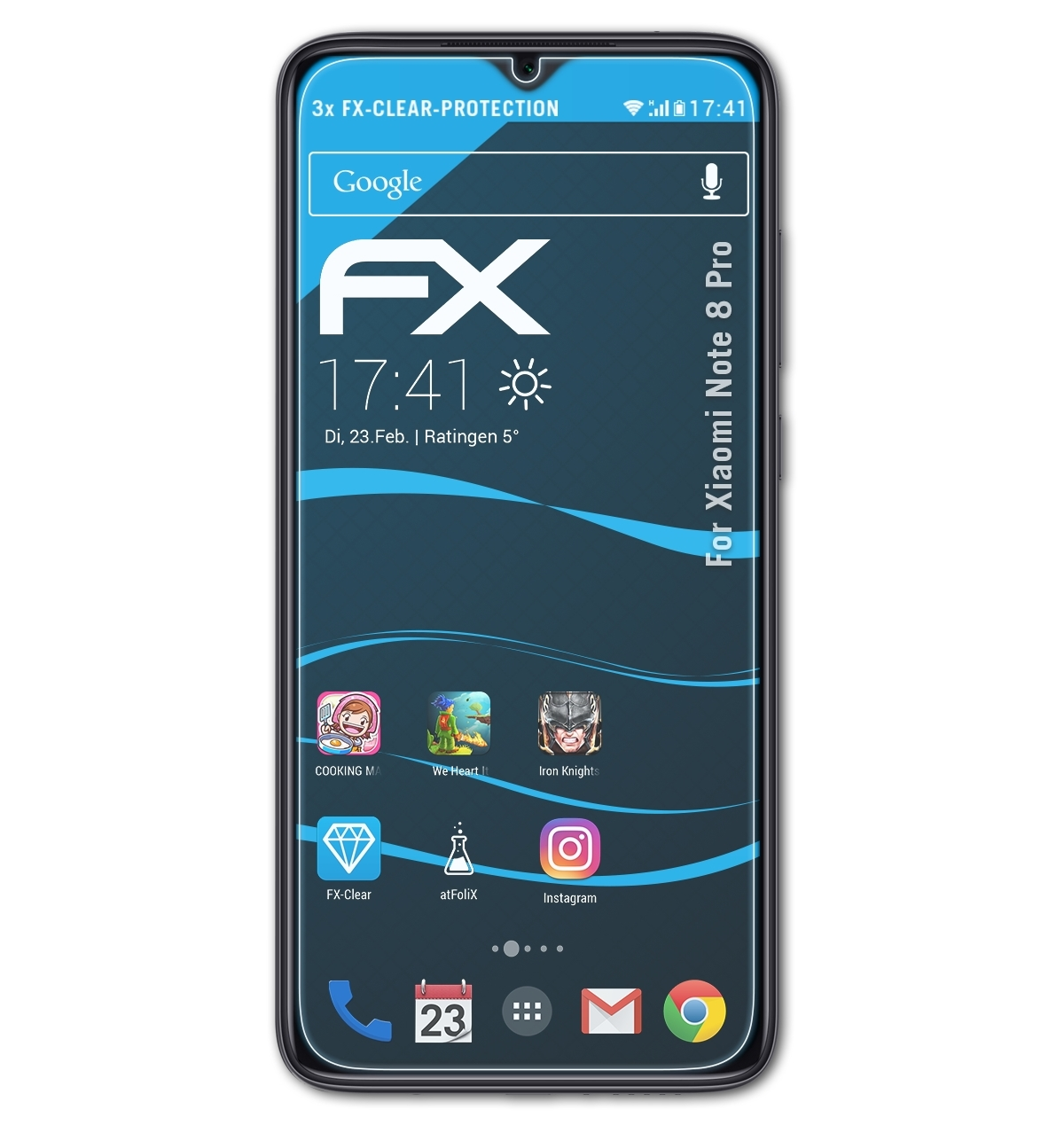 ATFOLIX 3x FX-Clear Displayschutz(für 8 Pro) Note Xiaomi