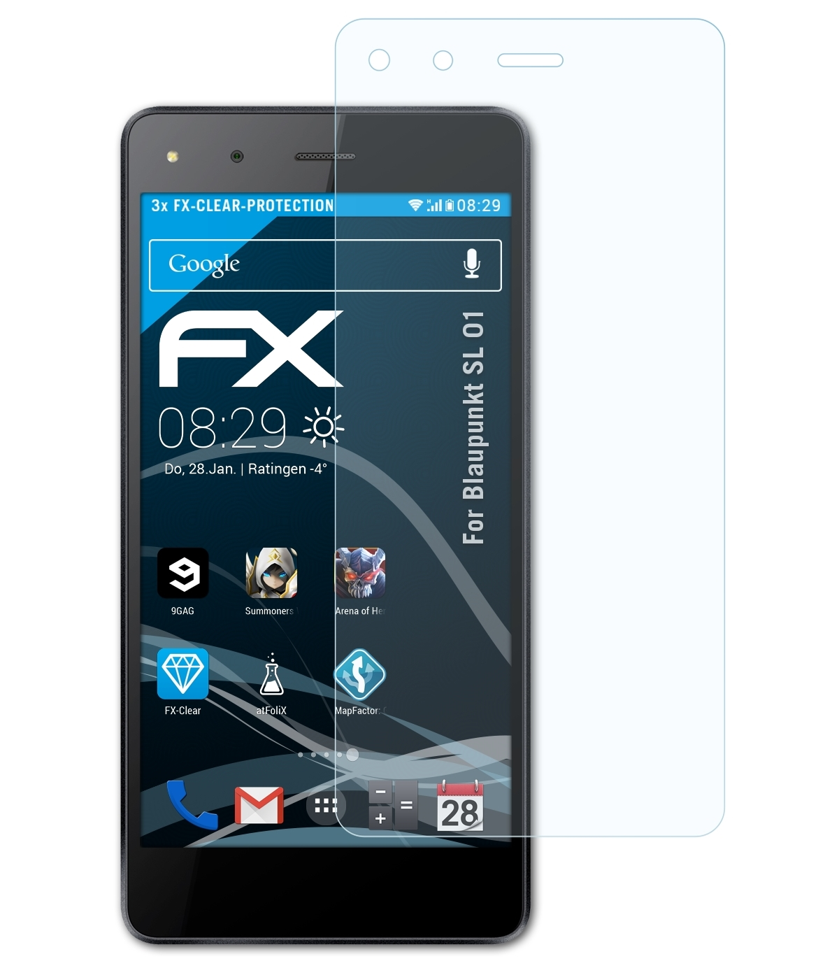 ATFOLIX 3x FX-Clear Displayschutz(für Blaupunkt SL 01)