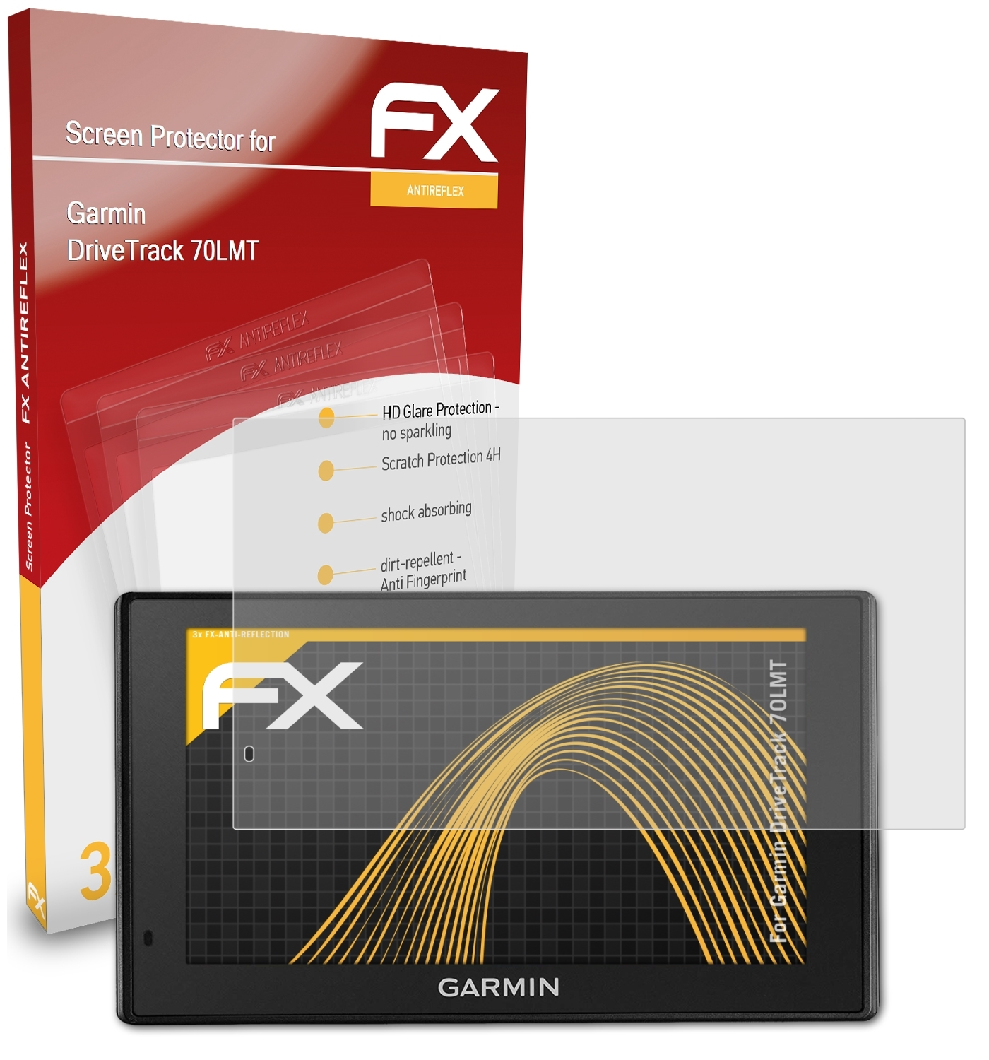 ATFOLIX 3x FX-Antireflex 70LMT) DriveTrack Garmin Displayschutz(für