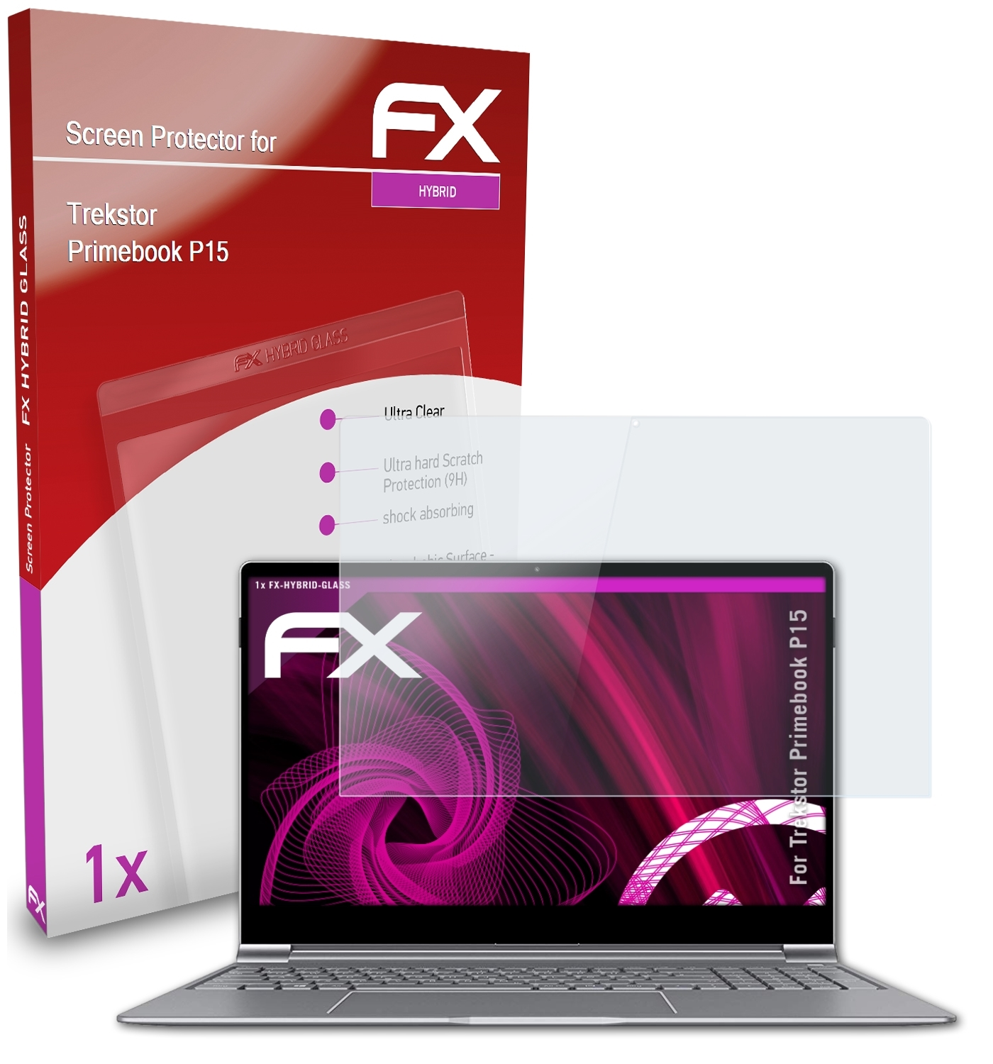 Schutzglas(für FX-Hybrid-Glass Primebook P15) ATFOLIX Trekstor