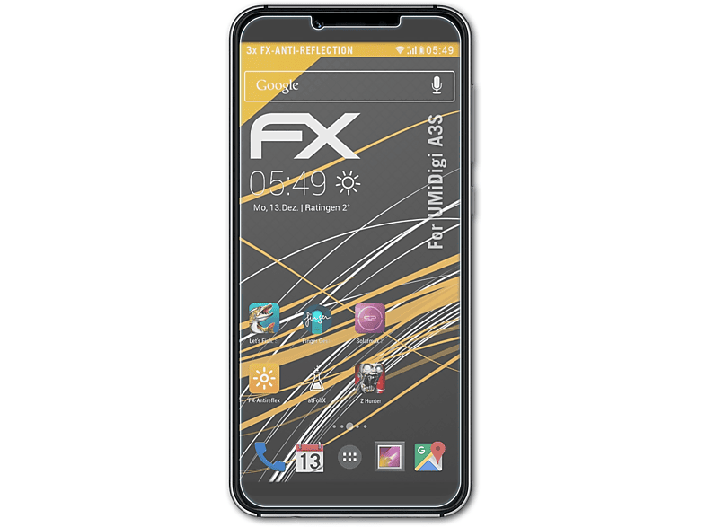 ATFOLIX 3x FX-Antireflex Displayschutz(für UMiDigi A3S)
