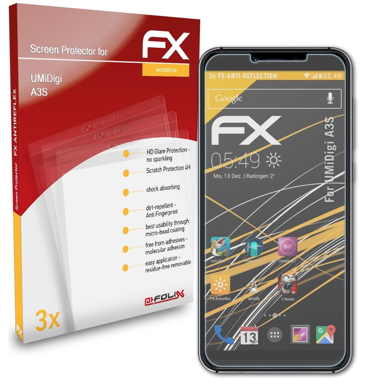 FX-Antireflex 3x UMiDigi A3S) Displayschutz(für ATFOLIX