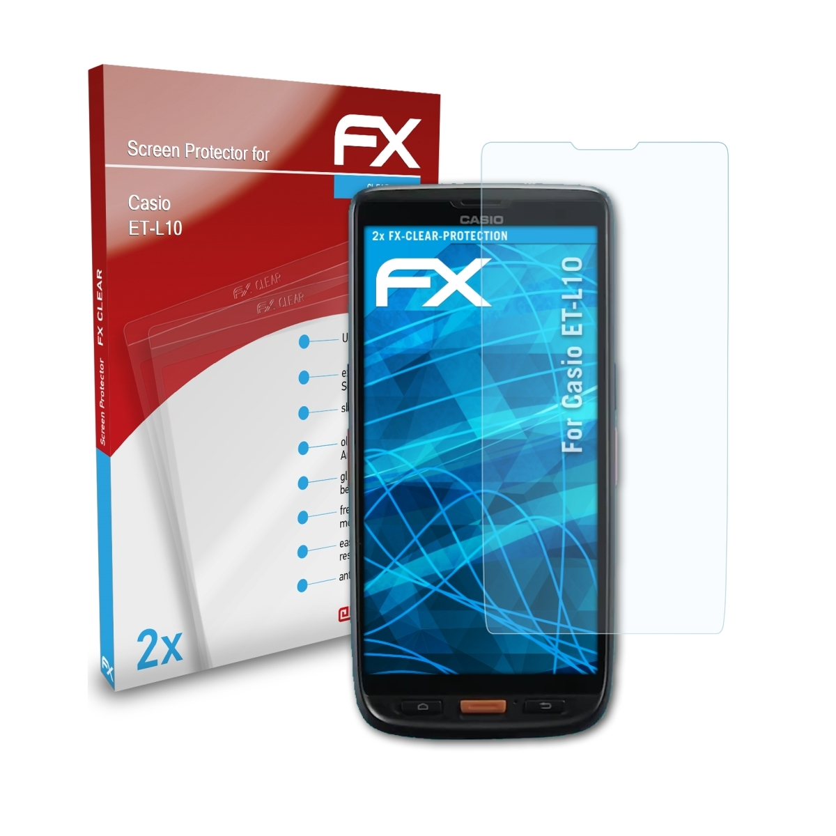 ATFOLIX 2x FX-Clear Displayschutz(für ET-L10) Casio