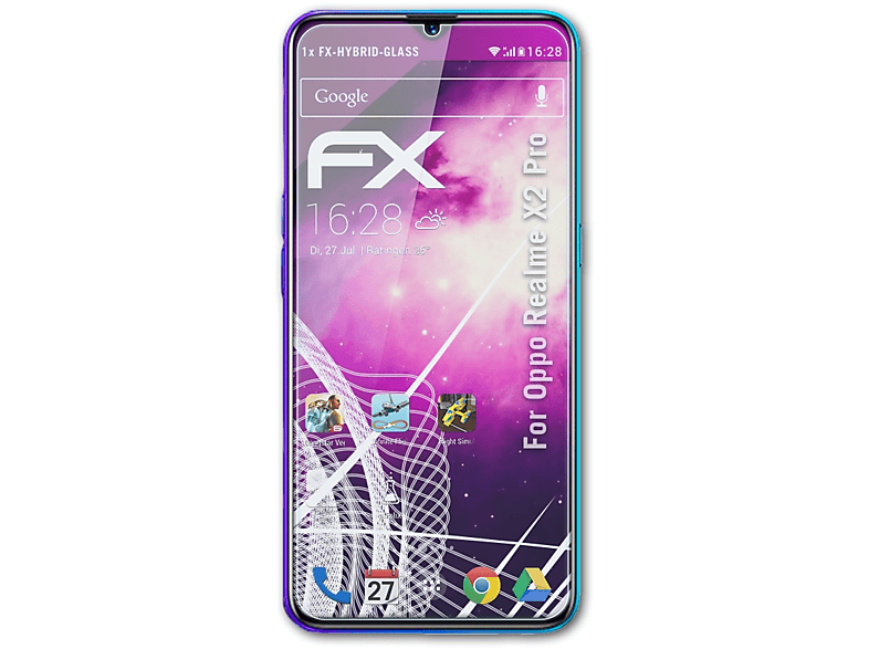 ATFOLIX FX-Hybrid-Glass Schutzglas(für Oppo Realme X2 Pro)
