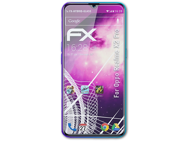 ATFOLIX X2 Oppo Schutzglas(für Pro) FX-Hybrid-Glass Realme