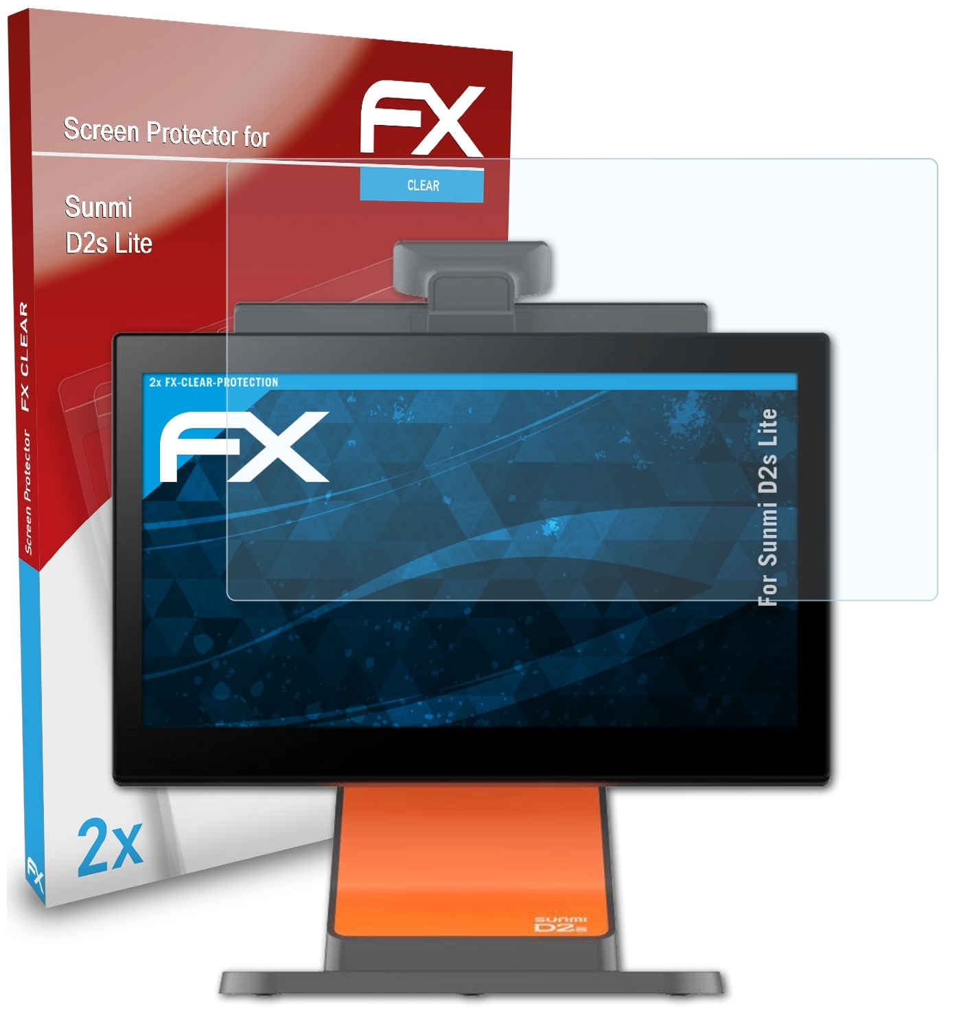 ATFOLIX 2x FX-Clear Displayschutz(für Sunmi D2s Lite)