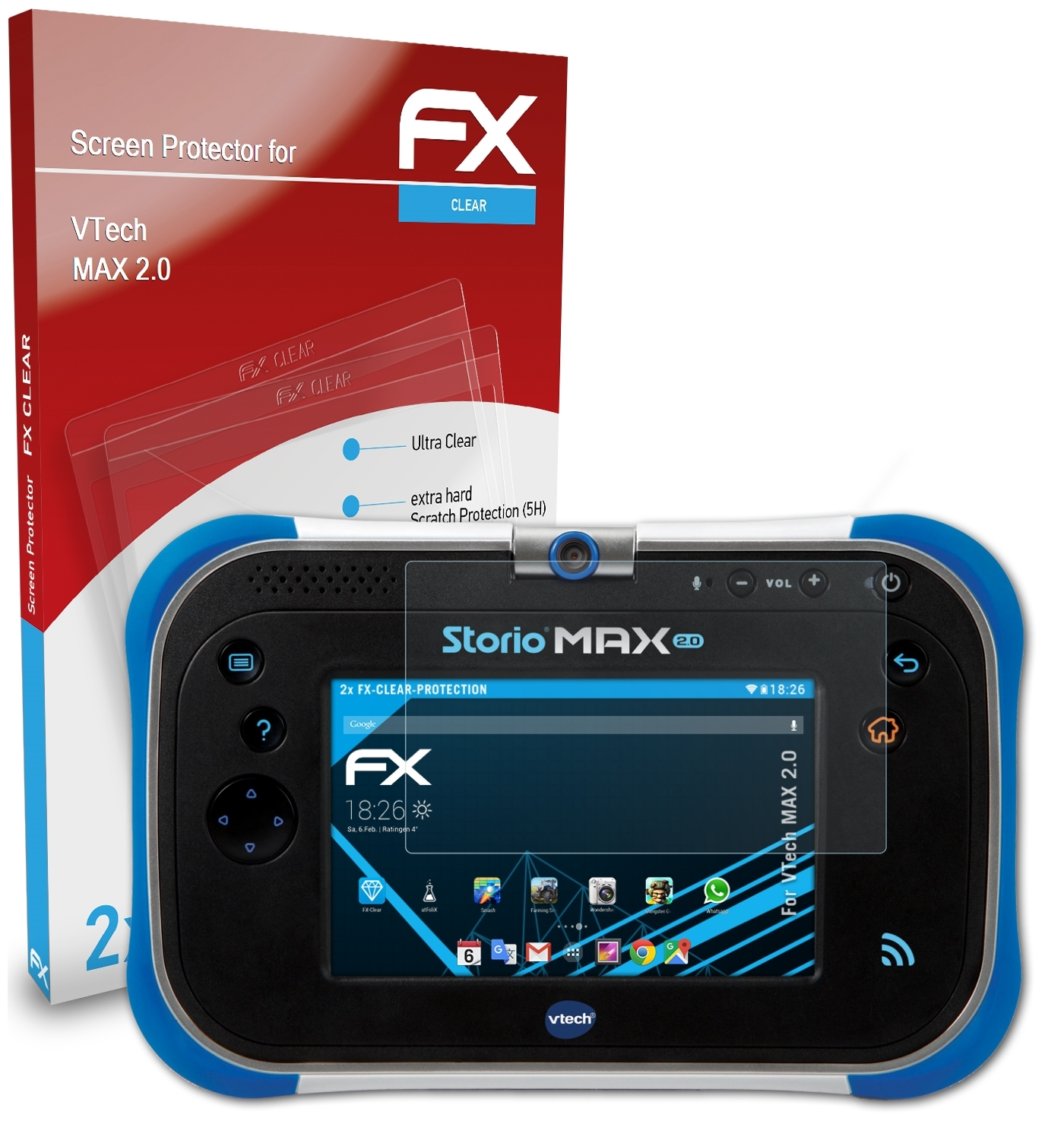 ATFOLIX 2x FX-Clear MAX VTech Displayschutz(für 2.0)
