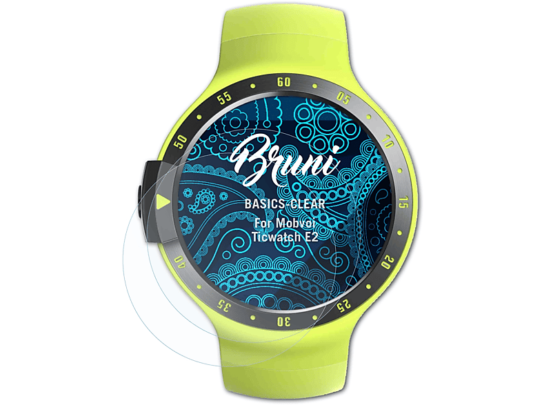 BRUNI Ticwatch 2x Mobvoi Schutzfolie(für E2) Basics-Clear