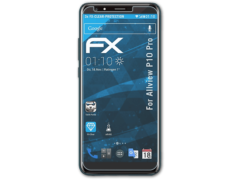 ATFOLIX 3x Displayschutz(für FX-Clear P10 Pro) Allview