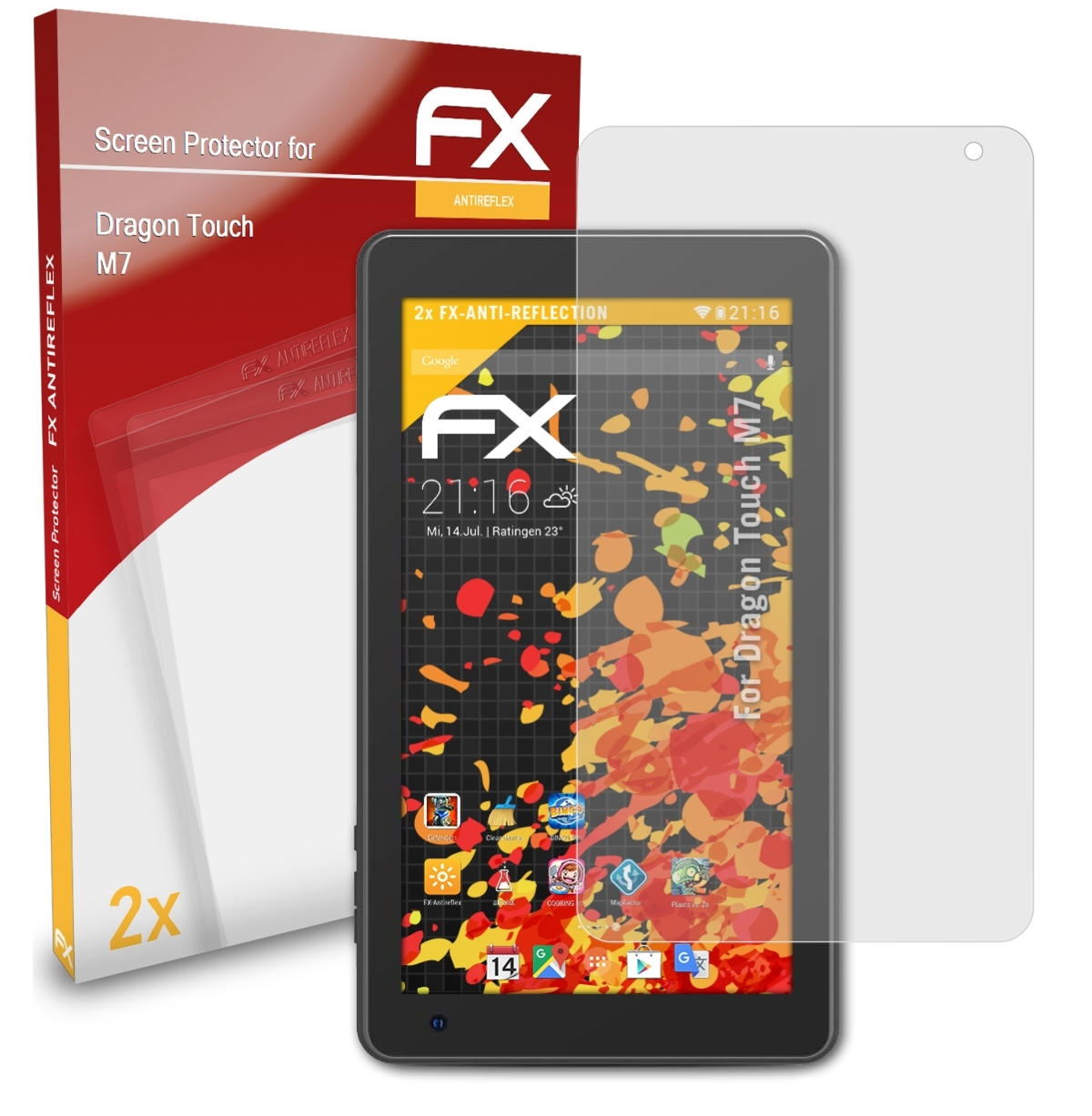 Dragon 2x ATFOLIX M7) Displayschutz(für FX-Antireflex Touch