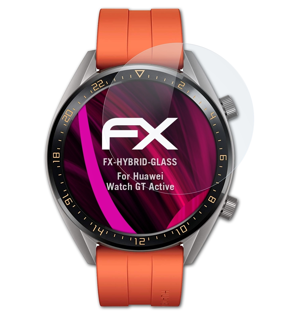 ATFOLIX FX-Hybrid-Glass Schutzglas(für Huawei Watch GT Active)