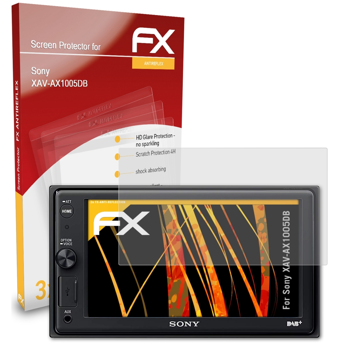 Displayschutz(für ATFOLIX XAV-AX1005DB) Sony FX-Antireflex 3x