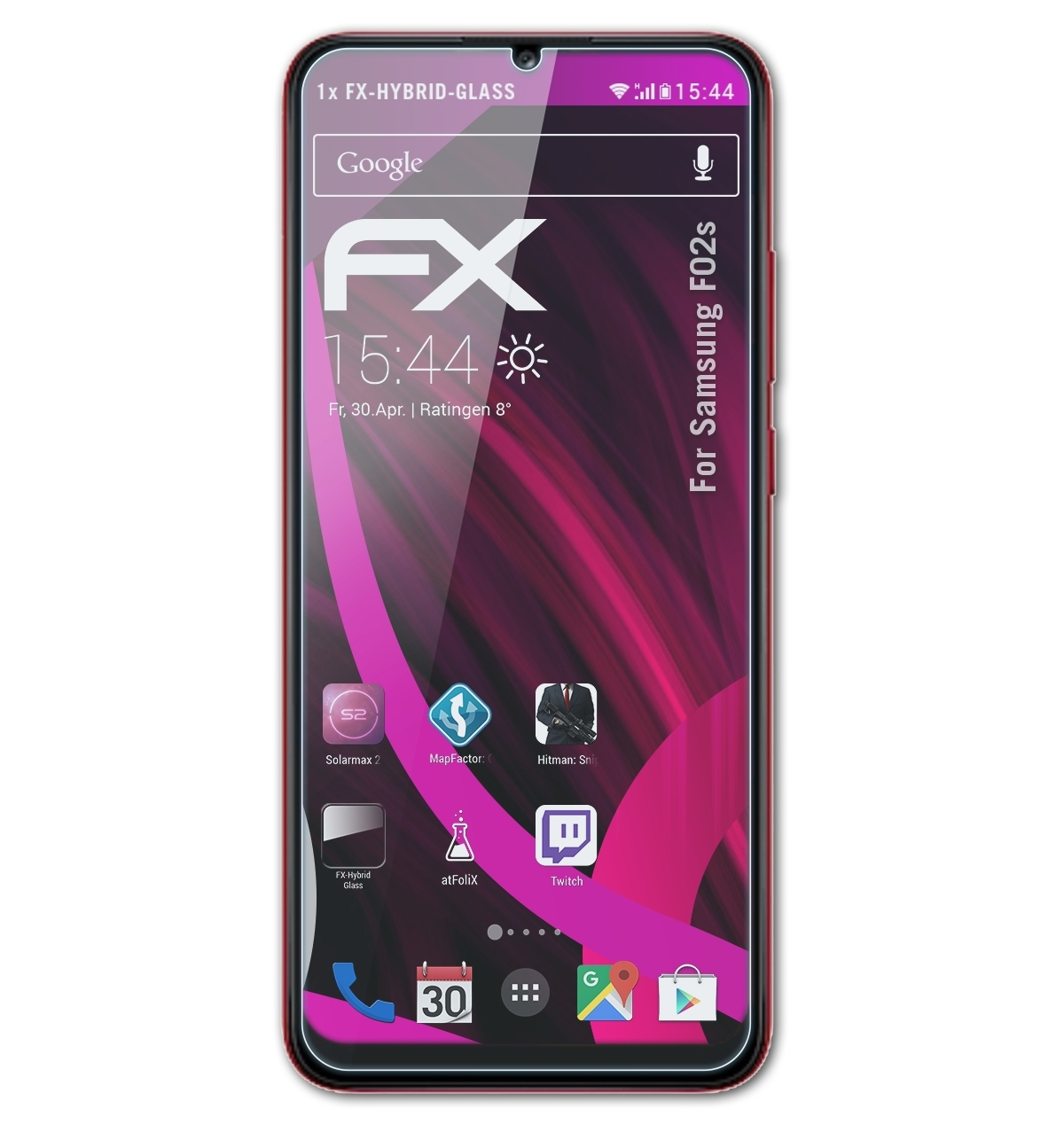 ATFOLIX FX-Hybrid-Glass Schutzglas(für Samsung F02s)