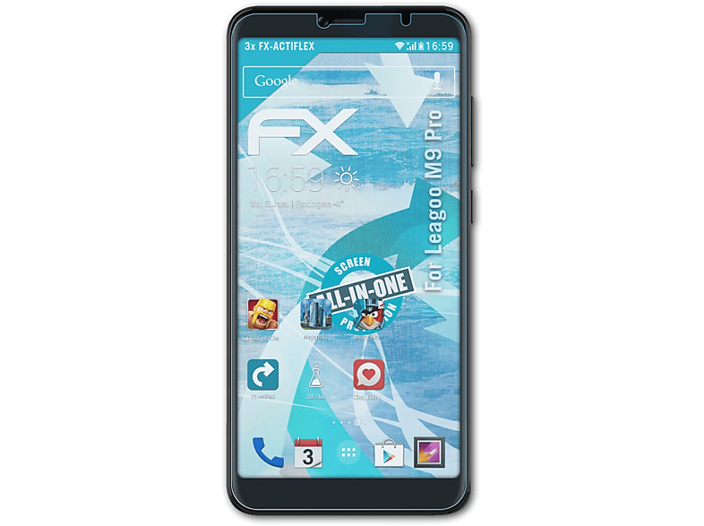 ATFOLIX 3x FX-ActiFleX Displayschutz(für Leagoo M9 Pro)