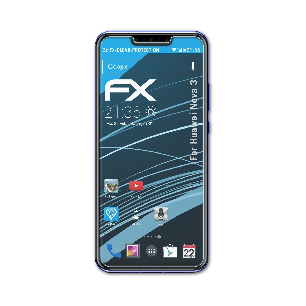 ATFOLIX Nova Displayschutz(für 3) Huawei 3x FX-Clear