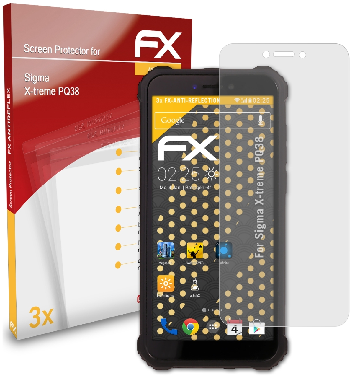 ATFOLIX 3x FX-Antireflex Displayschutz(für X-treme PQ38) Sigma