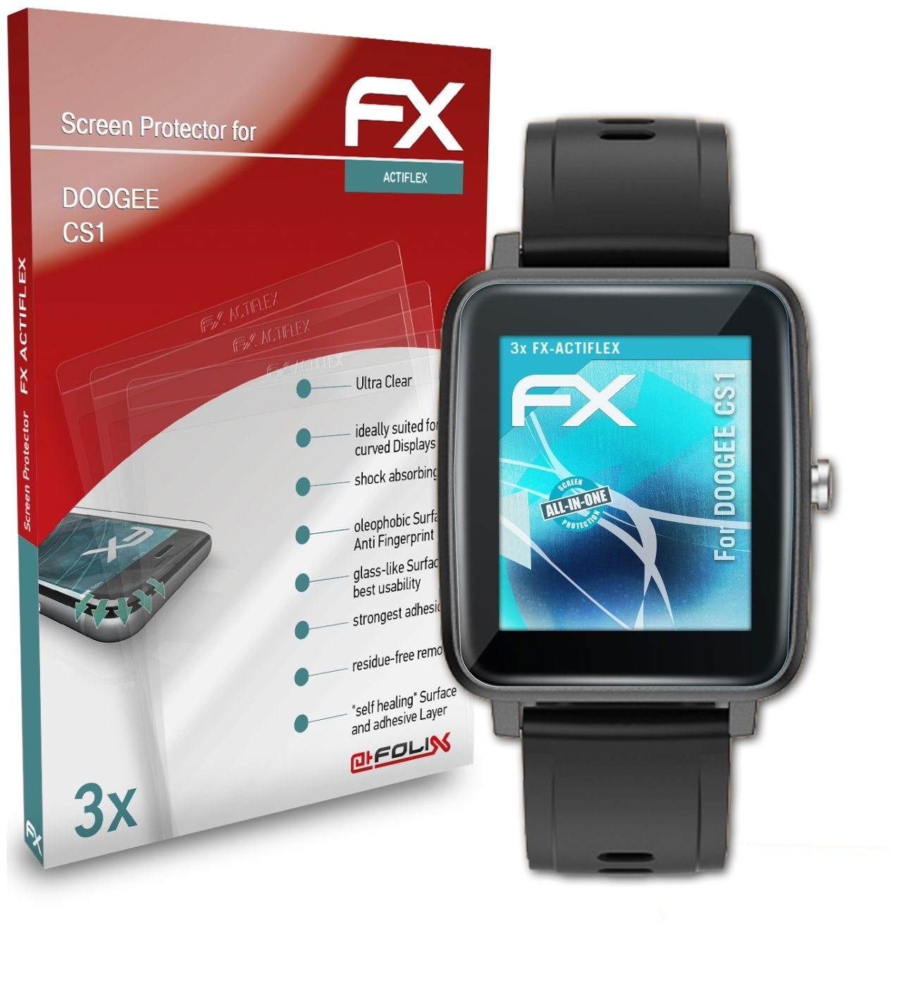 ATFOLIX 3x FX-ActiFleX Displayschutz(für Doogee CS1)