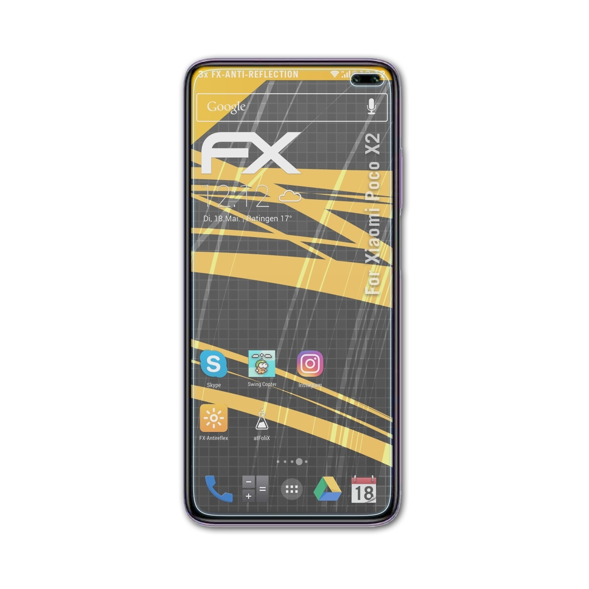 FX-Antireflex X2) Xiaomi ATFOLIX Displayschutz(für 3x Poco