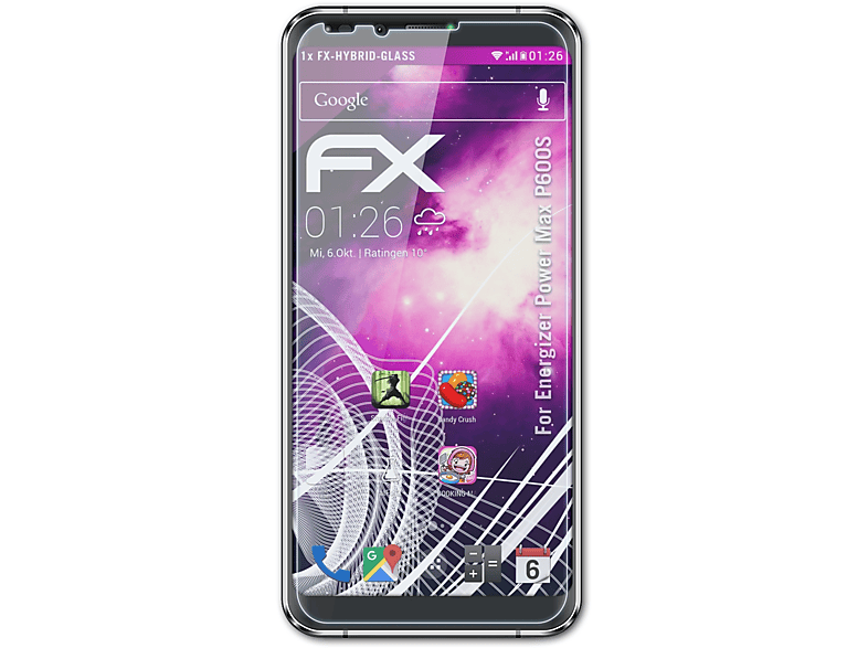 ATFOLIX FX-Hybrid-Glass Power Energizer P600S) Max Schutzglas(für