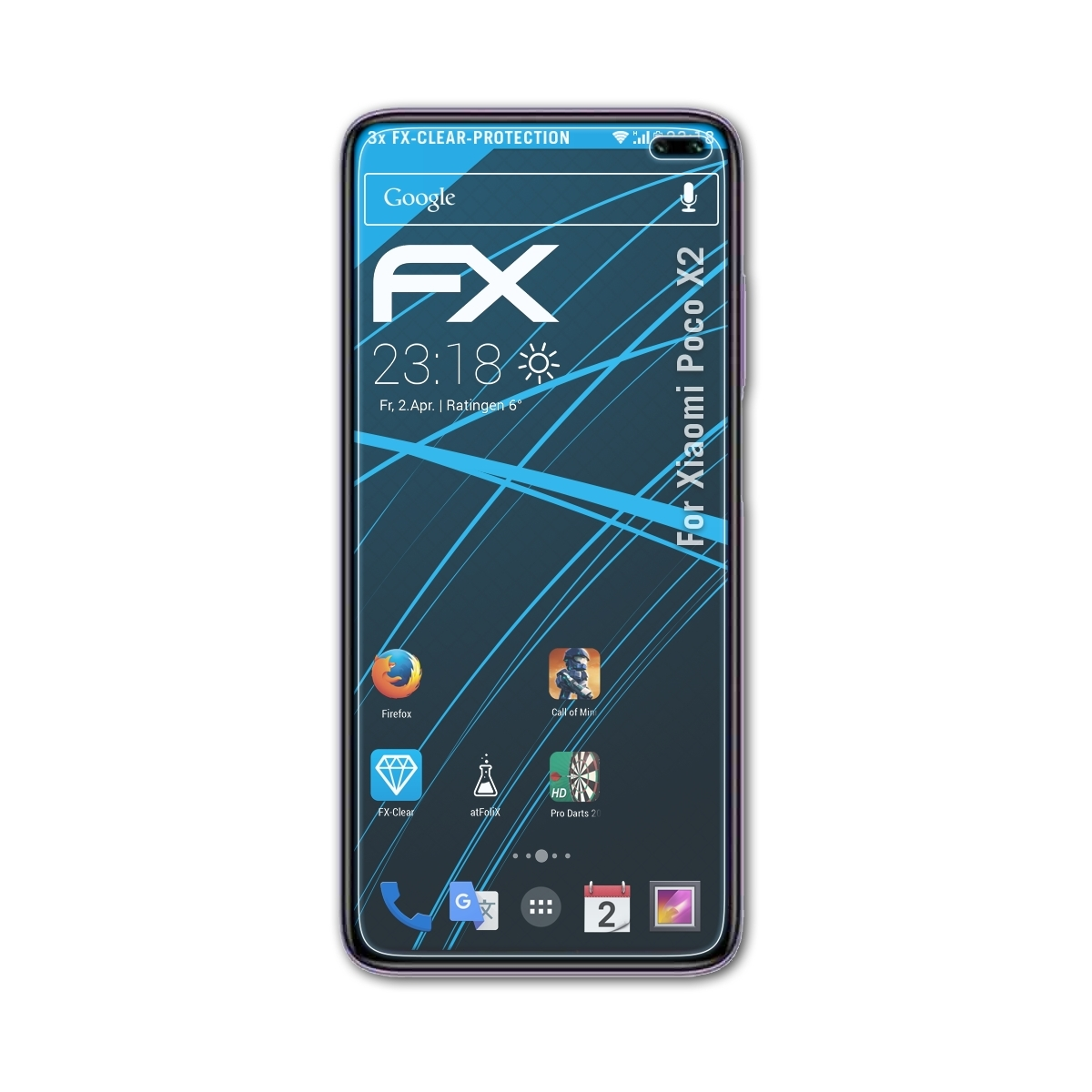 ATFOLIX 3x FX-Clear Displayschutz(für X2) Xiaomi Poco