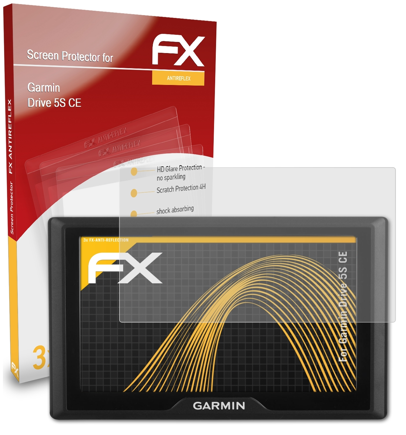 Drive ATFOLIX 3x 5S Garmin Displayschutz(für CE) FX-Antireflex