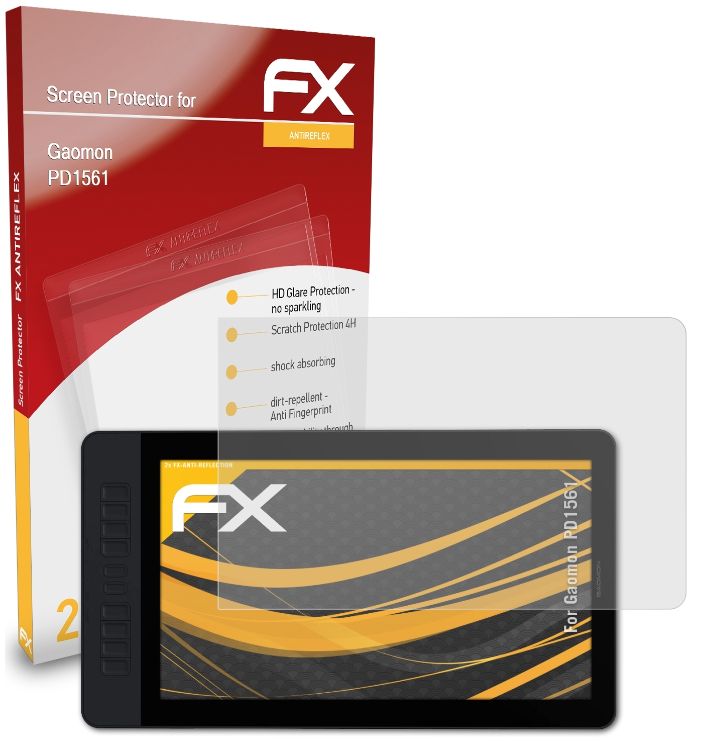 ATFOLIX 2x FX-Antireflex Displayschutz(für PD1561) Gaomon