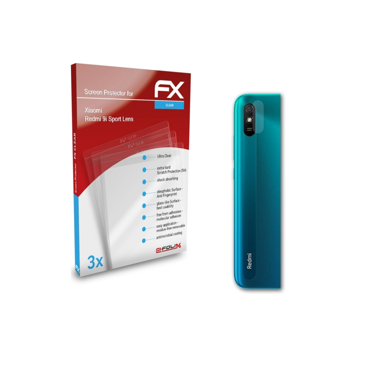 Lens) FX-Clear 9i Displayschutz(für 3x ATFOLIX Redmi Sport Xiaomi