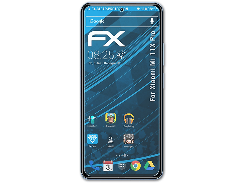 ATFOLIX 3x FX-Clear Displayschutz(für Xiaomi Mi 11X Pro)