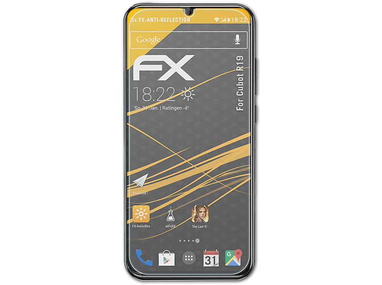 Cubot R19) FX-Antireflex Displayschutz(für ATFOLIX 3x