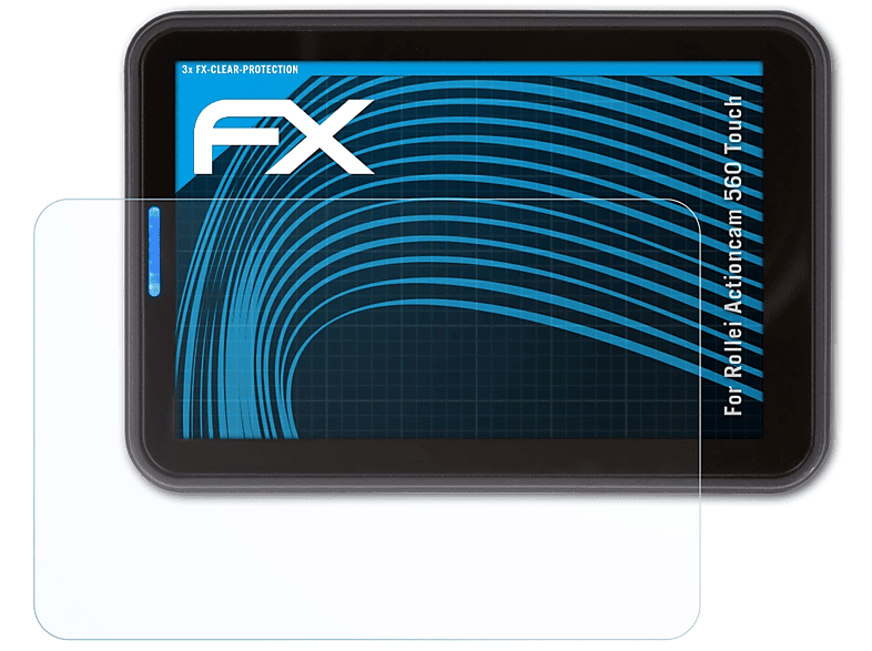 ATFOLIX 3x FX-Clear Displayschutz(für Rollei Actioncam 560 Touch) | Kamera Schutzfolie