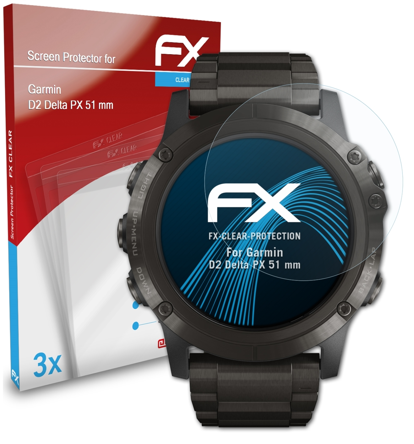 ATFOLIX 3x FX-Clear Displayschutz(für Garmin PX Delta mm)) D2 (51