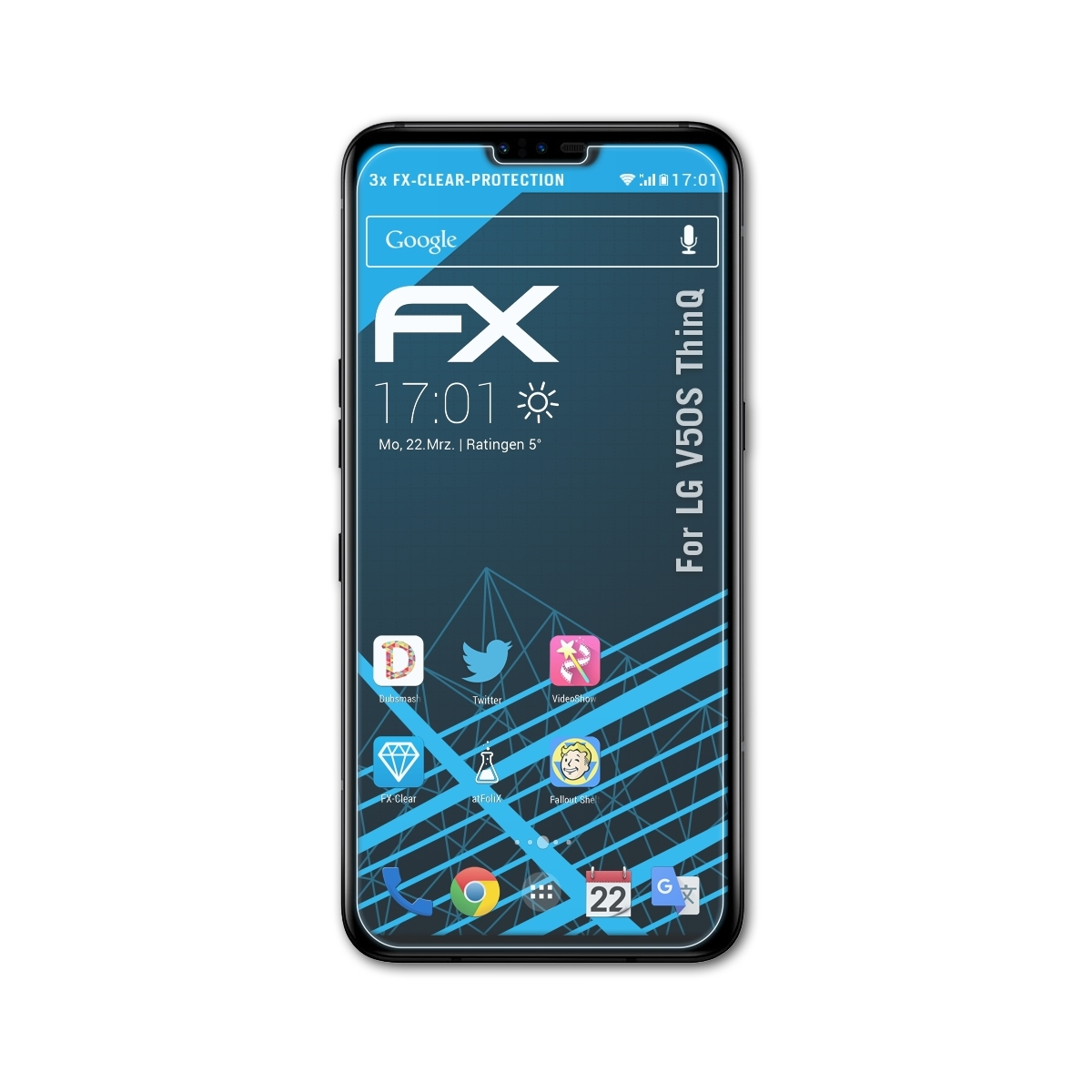 ATFOLIX 3x FX-Clear V50S ThinQ) LG Displayschutz(für