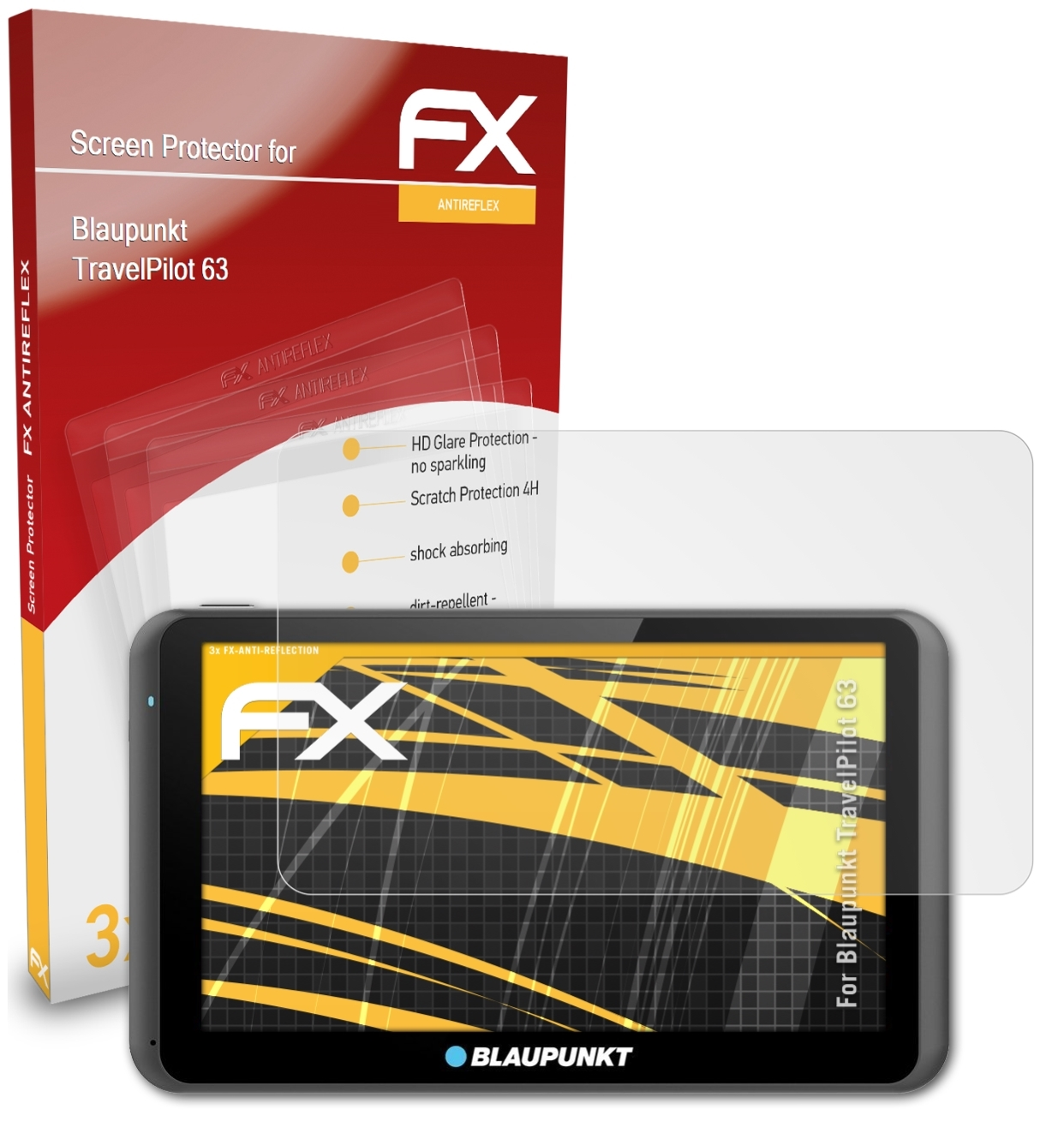 Displayschutz(für 3x ATFOLIX 63) TravelPilot Blaupunkt FX-Antireflex