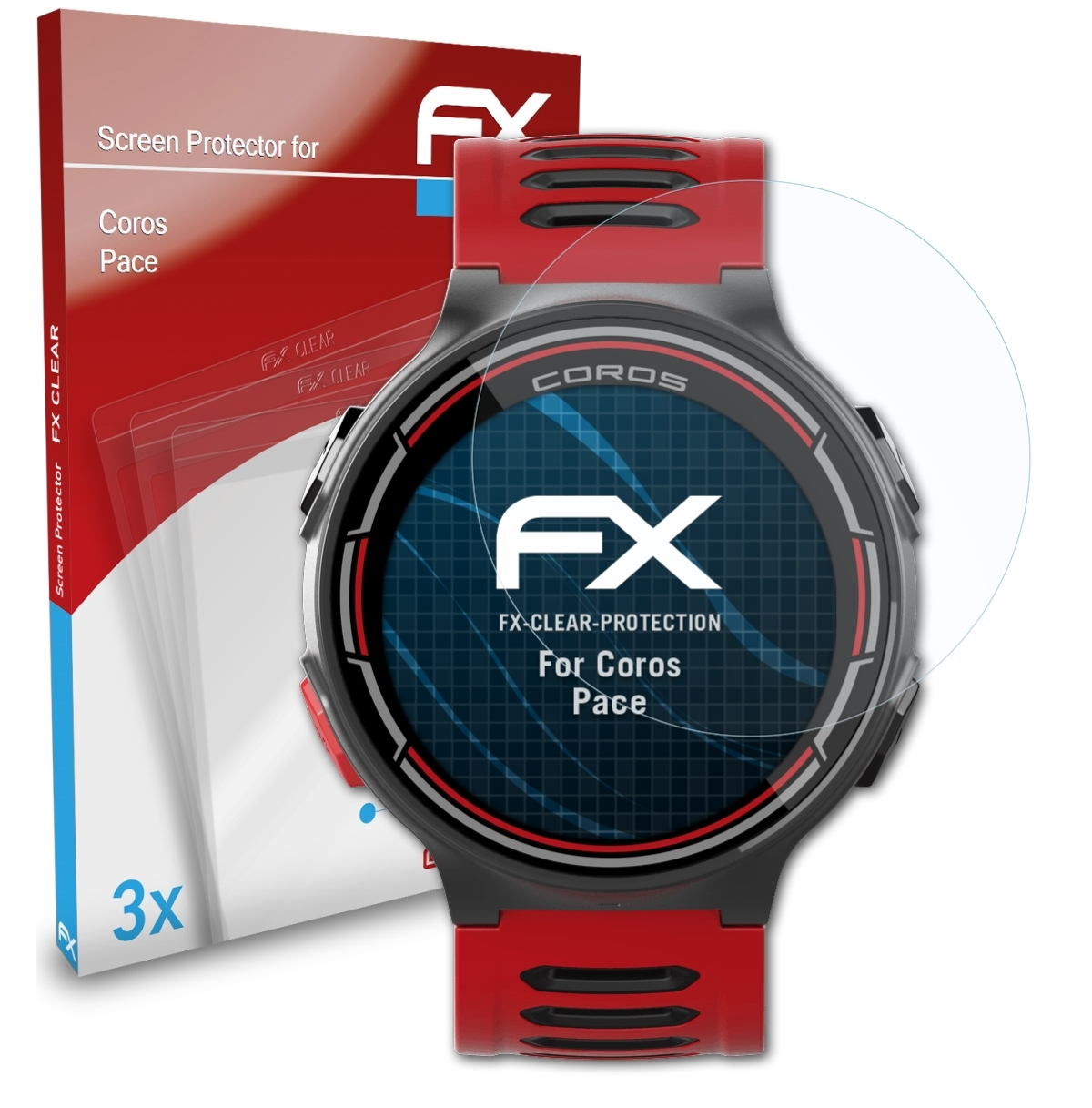 ATFOLIX 3x Pace) Displayschutz(für Coros FX-Clear