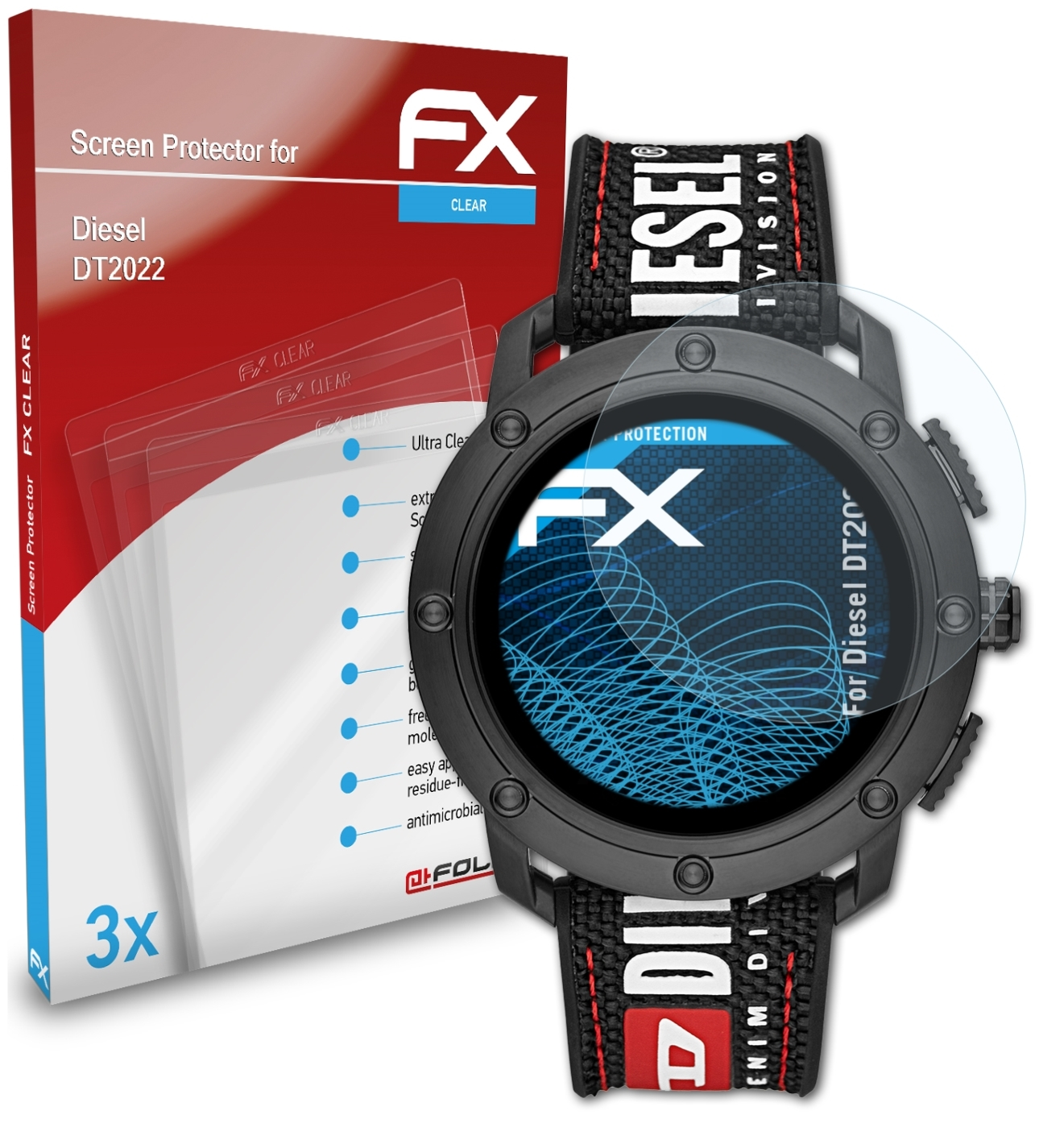 3x ATFOLIX Diesel DT2022) Displayschutz(für FX-Clear