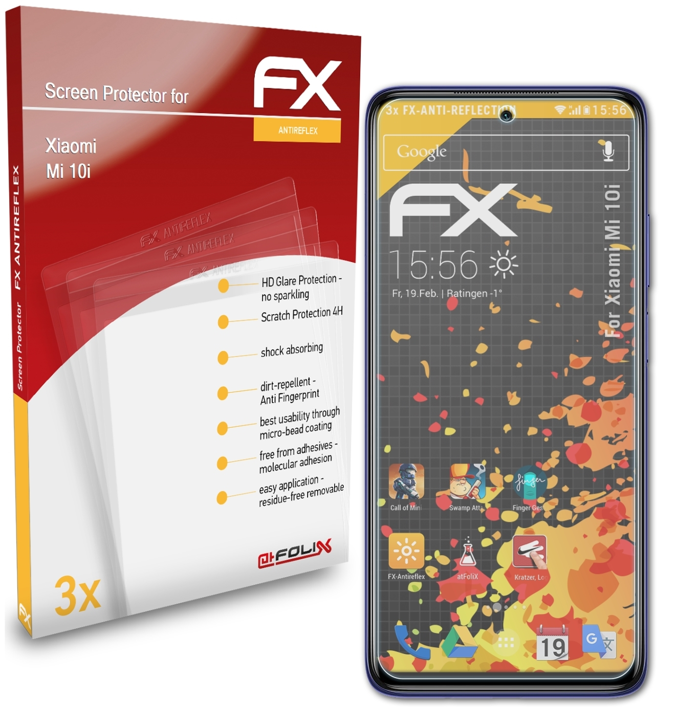 3x FX-Antireflex ATFOLIX 10i) Mi Xiaomi Displayschutz(für
