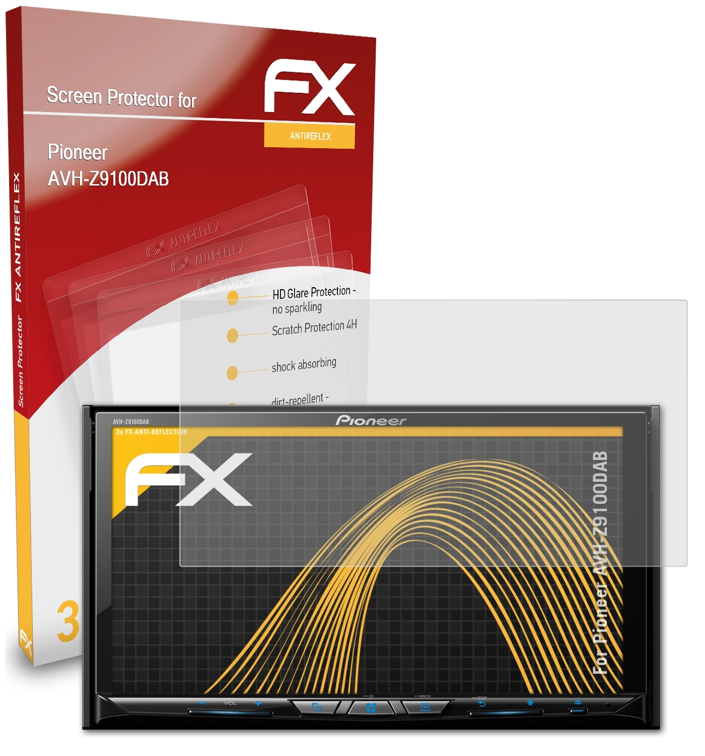 FX-Antireflex ATFOLIX Displayschutz(für AVH-Z9100DAB) 3x Pioneer