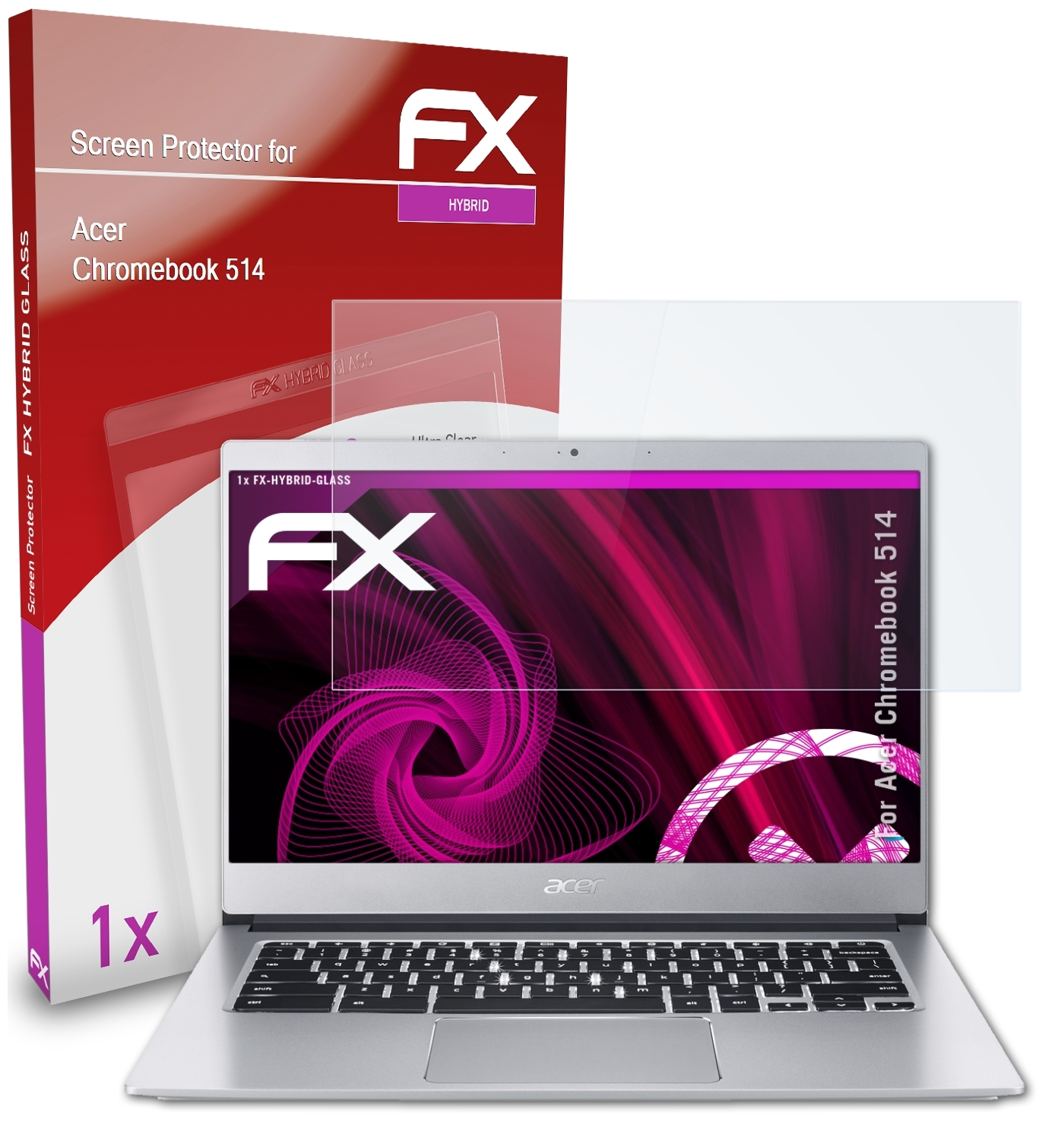 ATFOLIX FX-Hybrid-Glass Schutzglas(für Chromebook 514) Acer