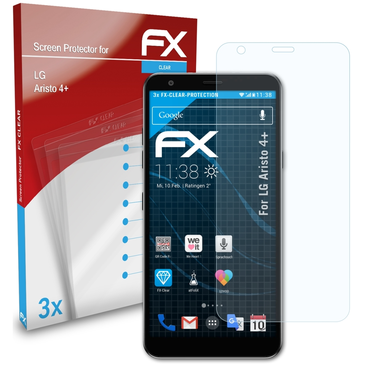 4+) LG 3x Displayschutz(für ATFOLIX Aristo FX-Clear