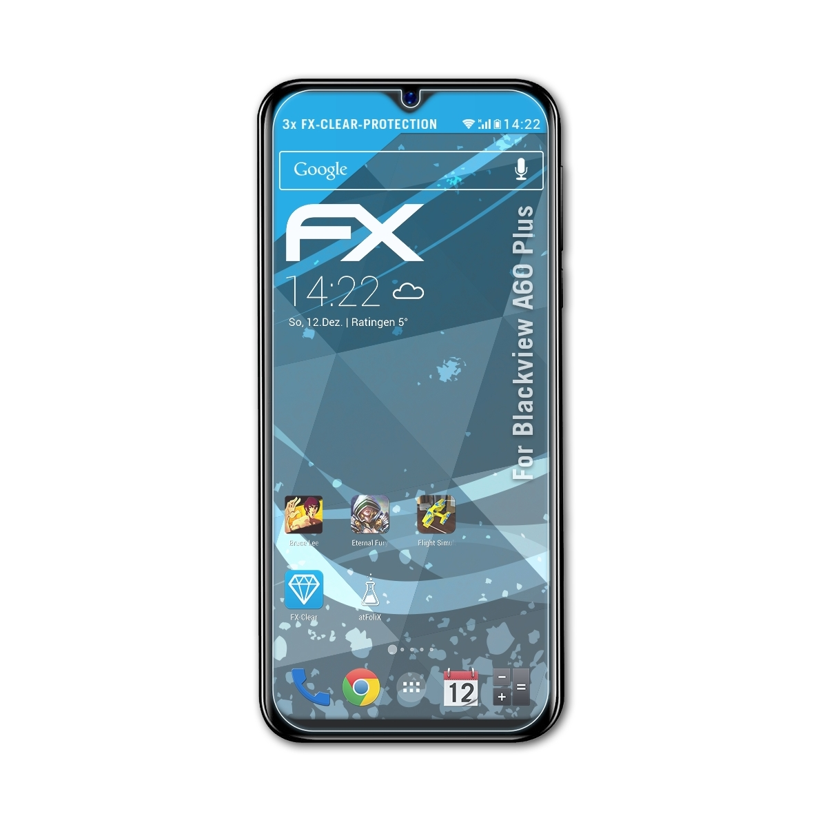 ATFOLIX 3x FX-Clear Displayschutz(für Blackview Plus) A60