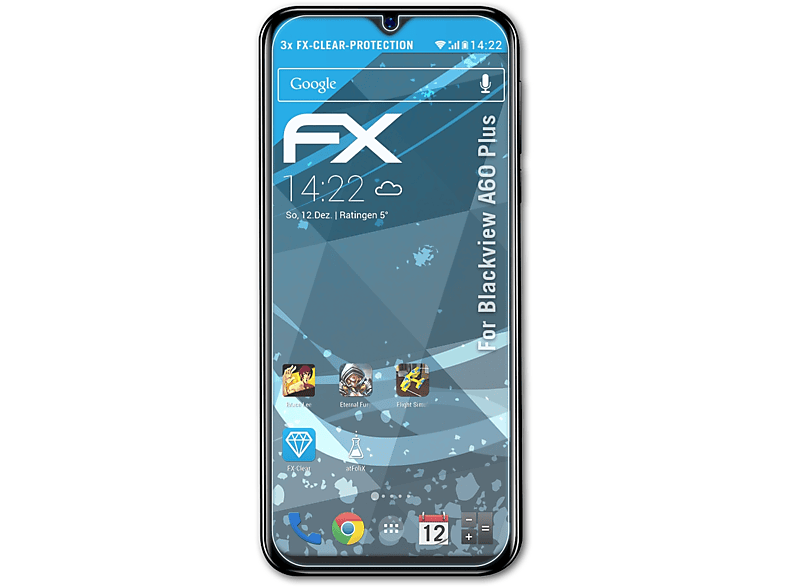 ATFOLIX 3x FX-Clear Displayschutz(für Blackview A60 Plus)