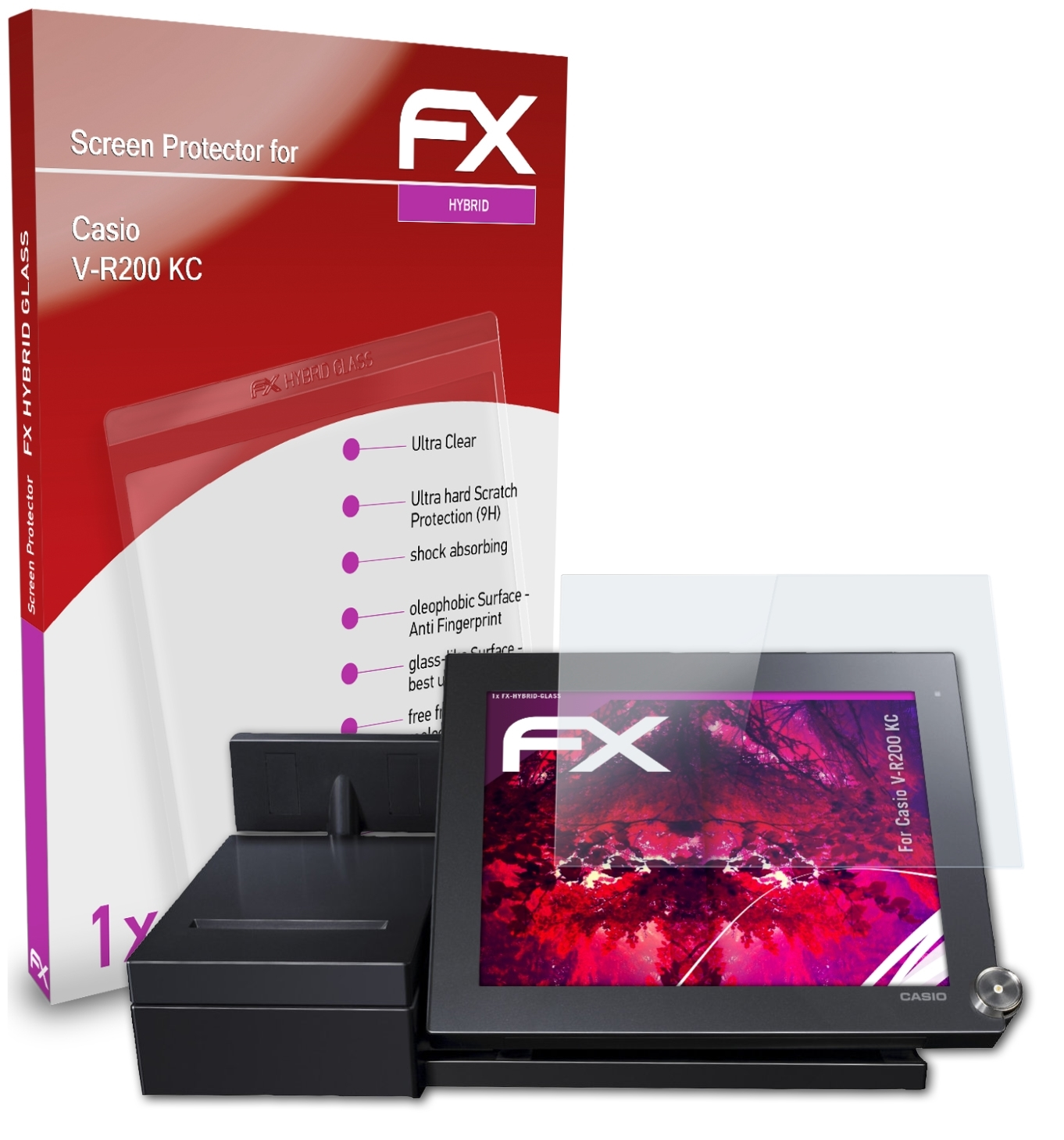 ATFOLIX FX-Hybrid-Glass V-R200 Casio Schutzglas(für KC)