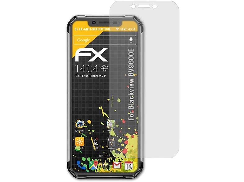 3x Blackview FX-Antireflex Displayschutz(für ATFOLIX BV9600E)